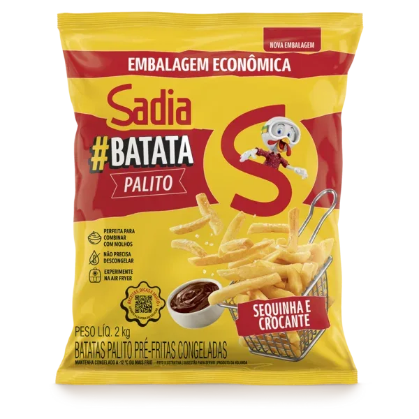Batata Pré-Frita Palito Tradicional Congelada Sadia 2kg -Caixa c/5 — Sadia