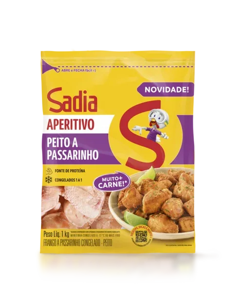 Peito a Passarinho Congelado Sadia Aperitivo 1kg - Caixa c/ 12 — Sadia