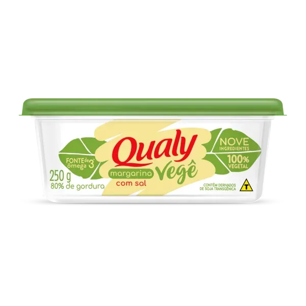 Margarina 100% Vegetal Qualy 250g -Caixa c/24 — Qualy
