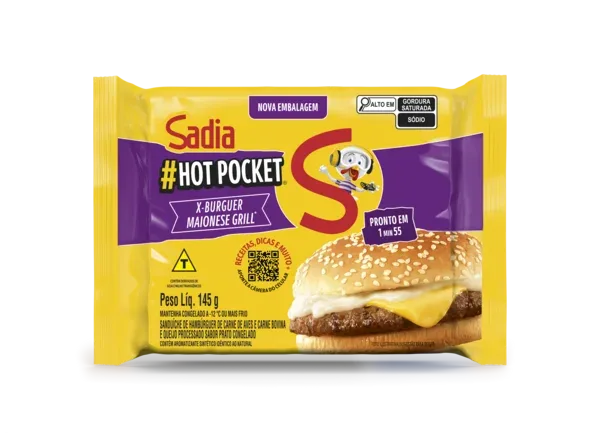 Hot Pocket Sadia X-Burguer Maionese Grill 145g -Caixa c/18 — Sadia