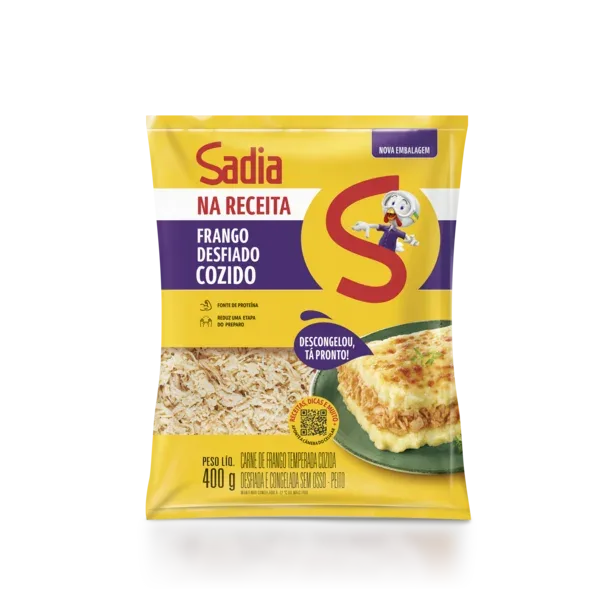 Peito de Frango Cozido Desfiado Sadia Na Receita 400g -Caixa c/12 — Sadia