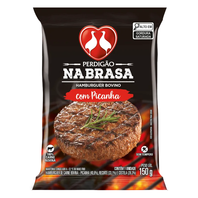 Hambúrguer Bovino Picanha Na Brasa Perdigão — Na Brasa