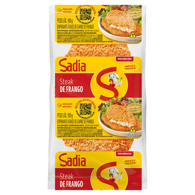Steak de Frango Empanado Sadia 100g -Caixa c/45 — Sadia