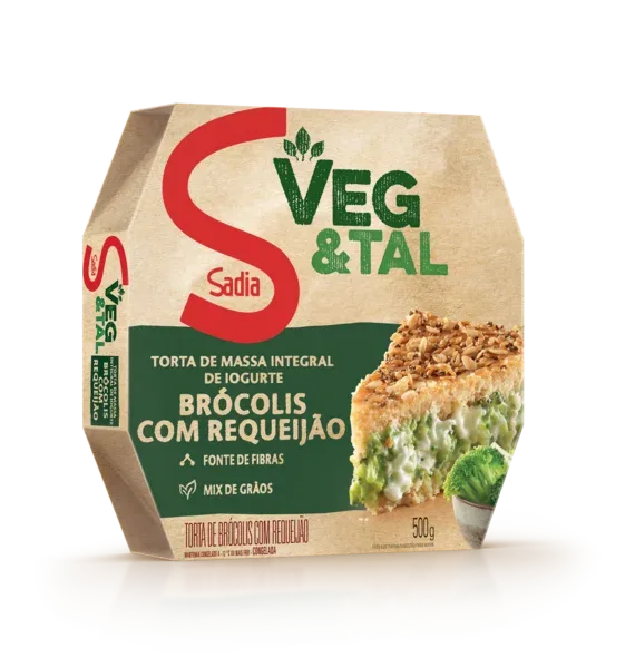 Torta Brócolis e Requeijão c/ Massa Iogurte Sadia Veg&Tal 500g -Caixa c/6 — Sadia Veg&Tal