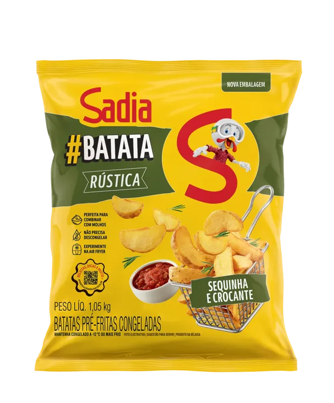 Batata Pré-Frita Rústica Congelada Sadia 1,05kg -Caixa c/10 — Sadia