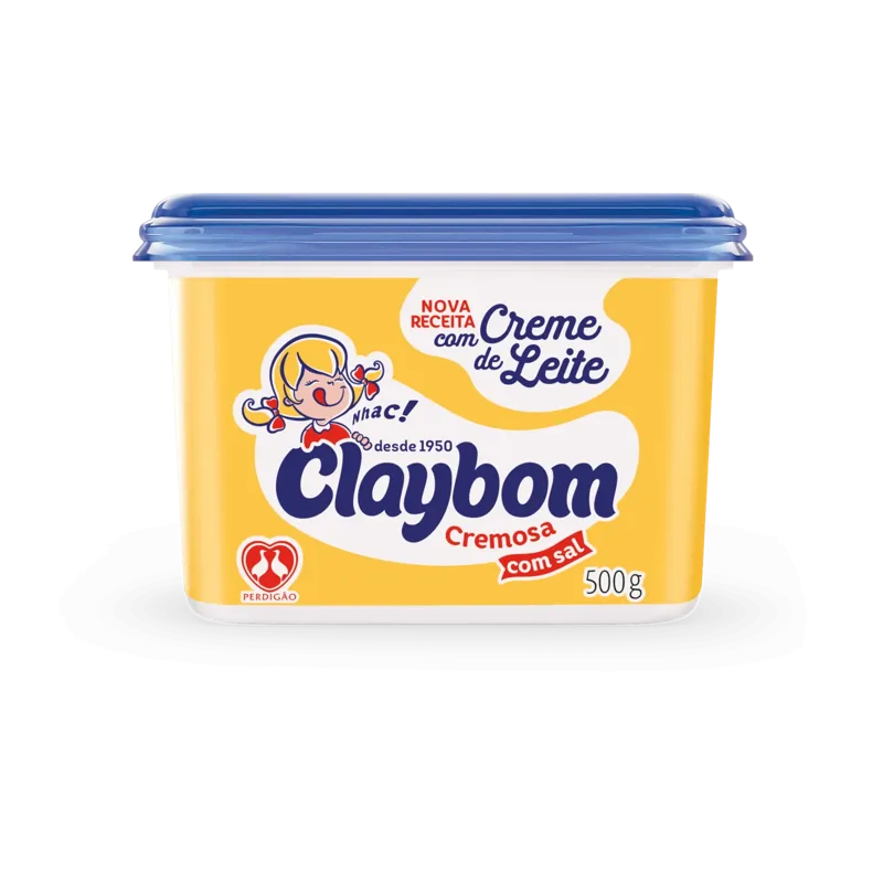 Margarina Cremosa com Sal Claybom Pote 500g -Caixa c/12 — Claybom