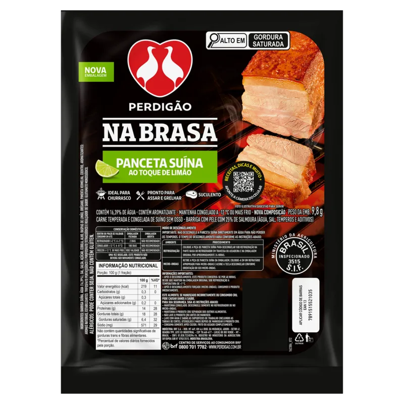 Panceta Suína c/ Toque de Limão Perdigão Na Brasa Caixa 12,8kg — Perdigão Na Brasa