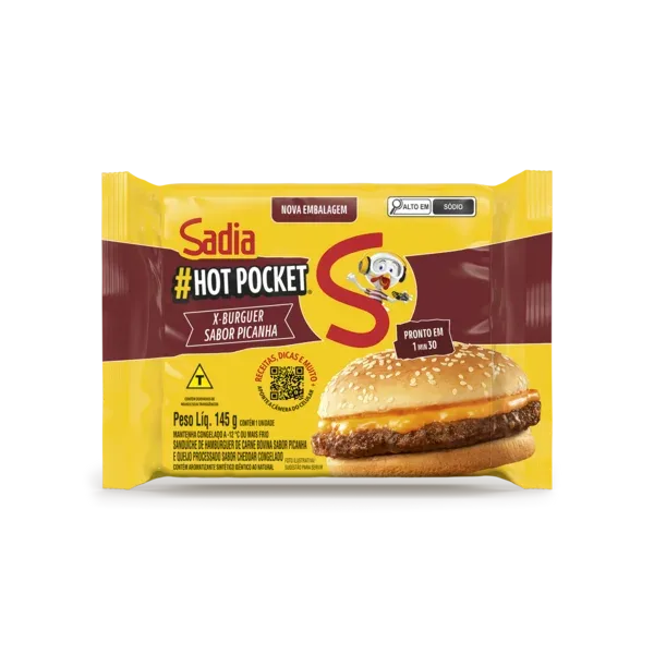 Hot Pocket Sadia X-Picanha Congelado  145g -Caixa c/18 — Sadia