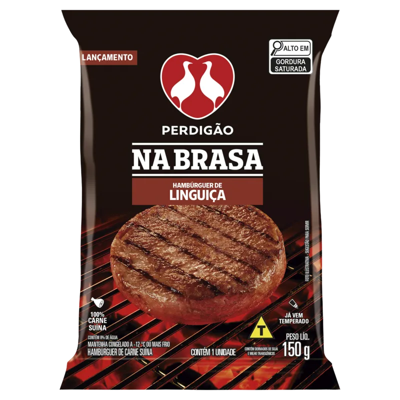 HAMB SUI LINGUICA PD NA BRASA PCTE 150G — Perdigão Na Brasa
