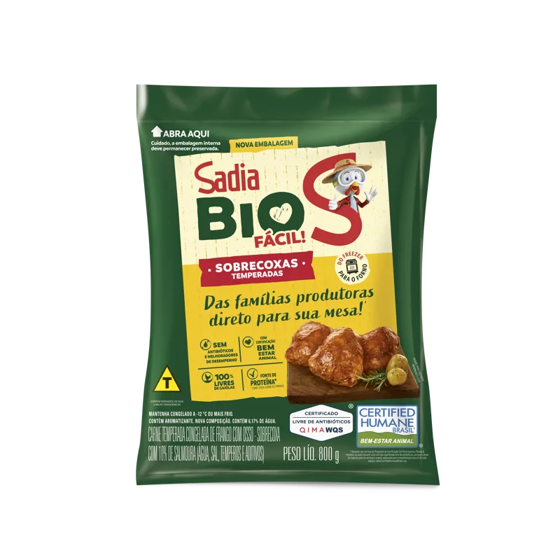 Sobrecoxa Frango Temperado Sadia Bio Assa Fácil 800g -Caixa c/8 — Sadia Bio
