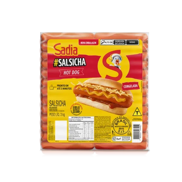 Salsicha Hot Dog Sadia 3kg - Caixa c/12 — Sadia