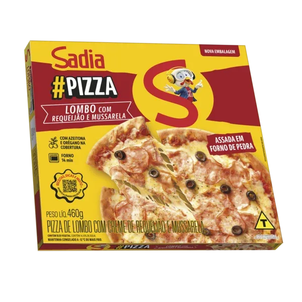Pizza Lombo com Requeijão e Mussarela Sadia 460g -Caixa c/12 — Sadia