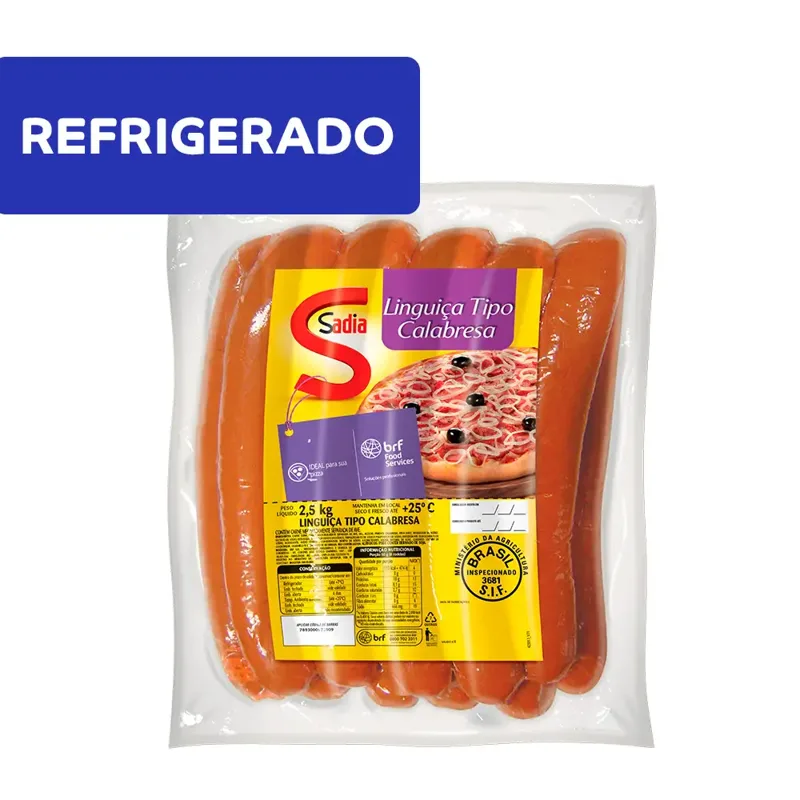 Linguiça Tipo Calabresa c/ Especiarias Sadia 2,5Kg -Caixa c/7,5 — Sadia