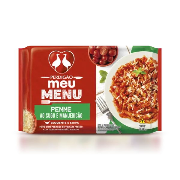 Penne ao Molho Sugo e Manjericão Congelado Perdigão Meu Menu Pacote 300g - Caixa c/ 12 — Perdigão
