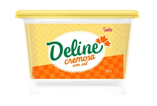 Margarina Cremosa com Sal Deline Pote 500g -Caixa c/12 — Deline