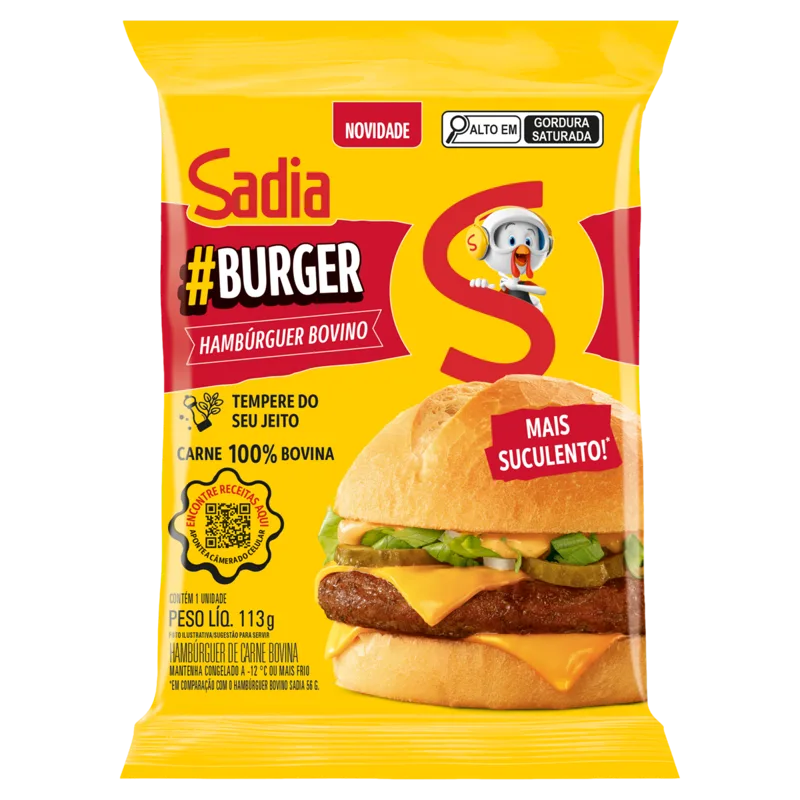 Hambúrguer Bovino Sadia PT 113G — Sadia