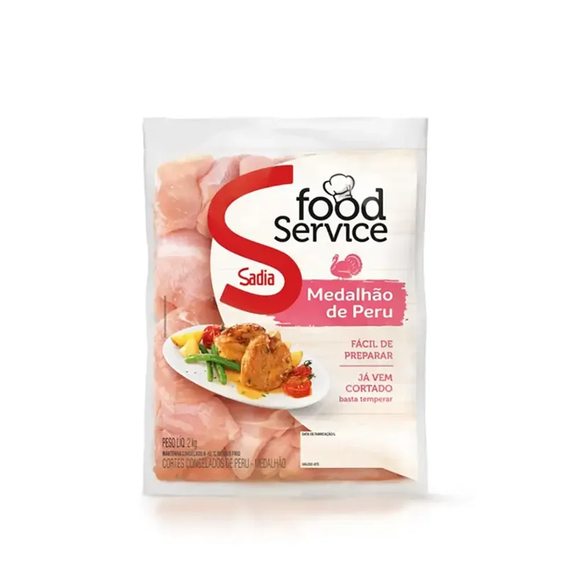 Medalhão De Peru Sem Osso e Pele Food Service Sadia 2Kg -Caixa c/4 — Sadia