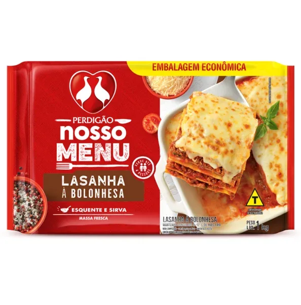 Lasanha Bolonhesa Perdigão Tamanho Família - 1kg -Caixa c/4 — Perdigão
