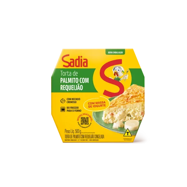 Torta Palmito e Requeijão com Massa de Iogurte Sadia 500g -Caixa c/6 — Sadia