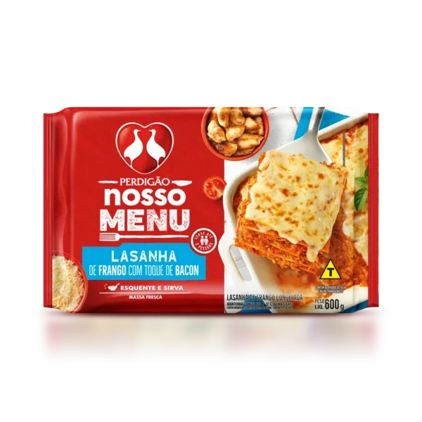 Lasanha Frango com Bacon Perdigão  600g -Caixa c/6 — Perdigão