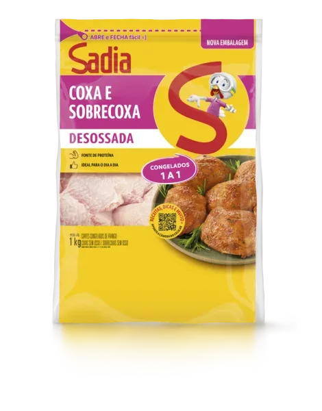 Coxa com Sobrecoxa de Frango sem Osso Sadia 1kg -Caixa c/12 — Sadia