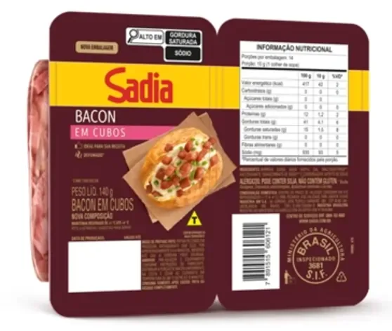 BACON EM CUBOS SADIA — Sadia