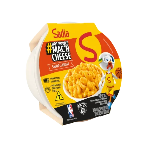 Mac'n Cheese Cheddar Sadia Hot Bowls 300g - Caixa c/ 9 — Sadia