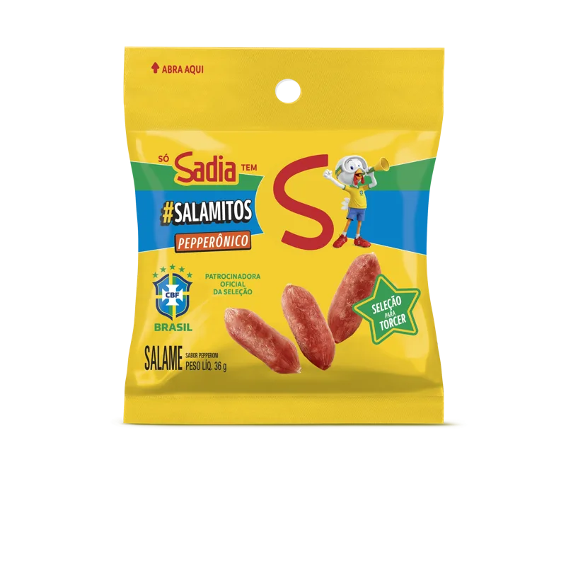 Snack Salamitos Sabor Pepperoni Sadia 36g -Caixa c/50 — Sadia