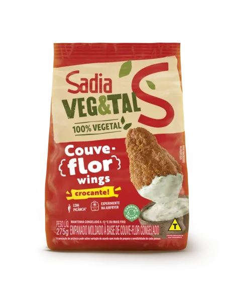 Couve-Flor Wings Sadia Veg&Tal 275g - Caixa c/ 20 — Veg&Tal