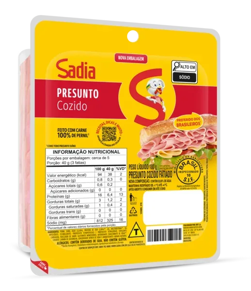 Presunto Fatiado Sadia 180g - Caixa c/16 — Sadia